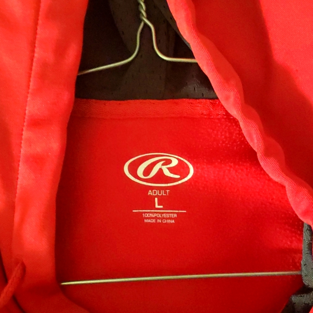 Rawlings pullover. Adult L red with grey interior